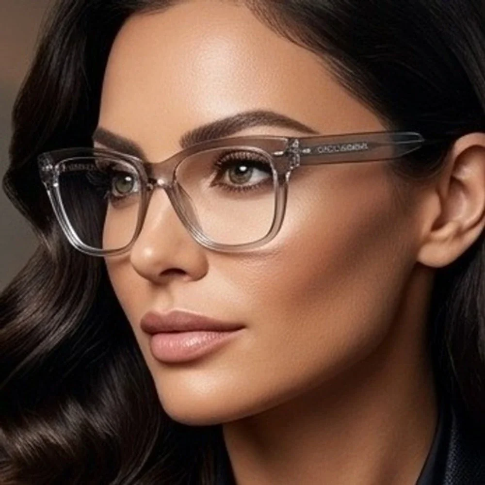 Dolce & Gabbana DG 4223-F Transparent Grey Square Eyeglasses 55-19-145 Italy
